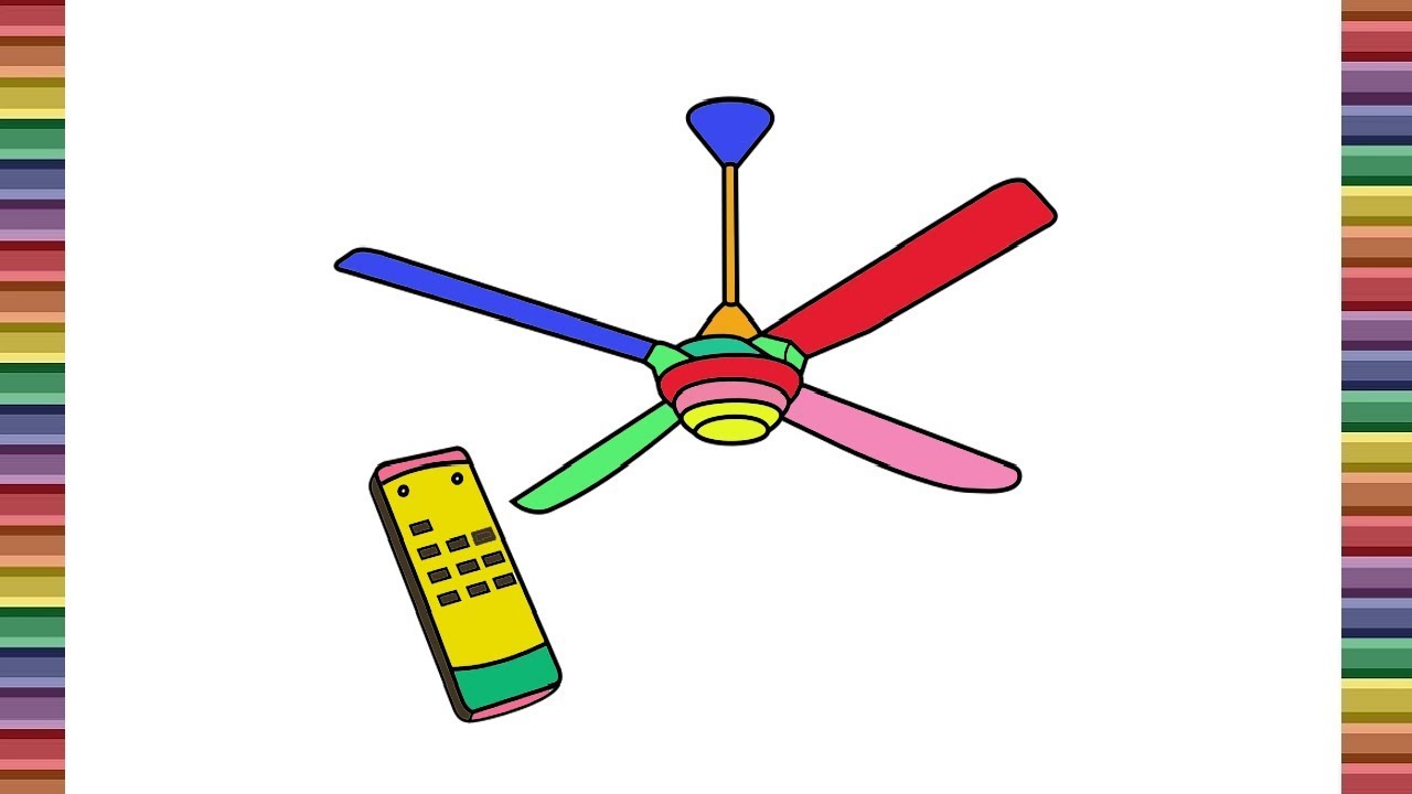 1280x720 How To Draw And Coloring For The Ceiling Fan