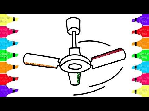 480x360 How To Draw And Coloring The Electric Fan, Part Coloring Pages