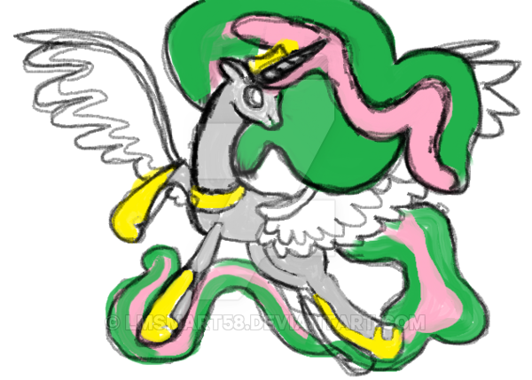 600x429 uncomplete princese celestia ms piant drawing