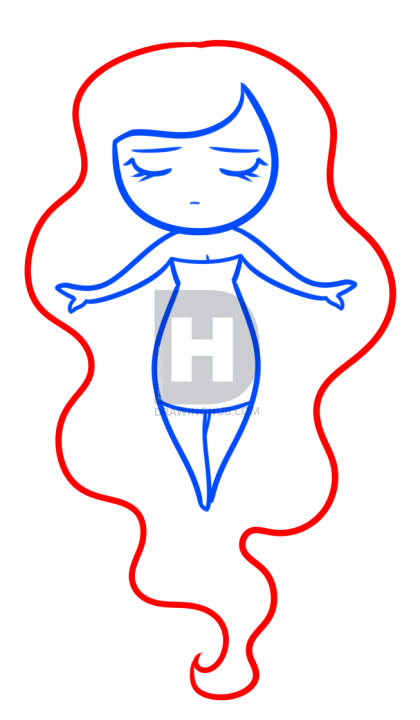 420x720 Celestial Girl Drawing Tutorial, Step