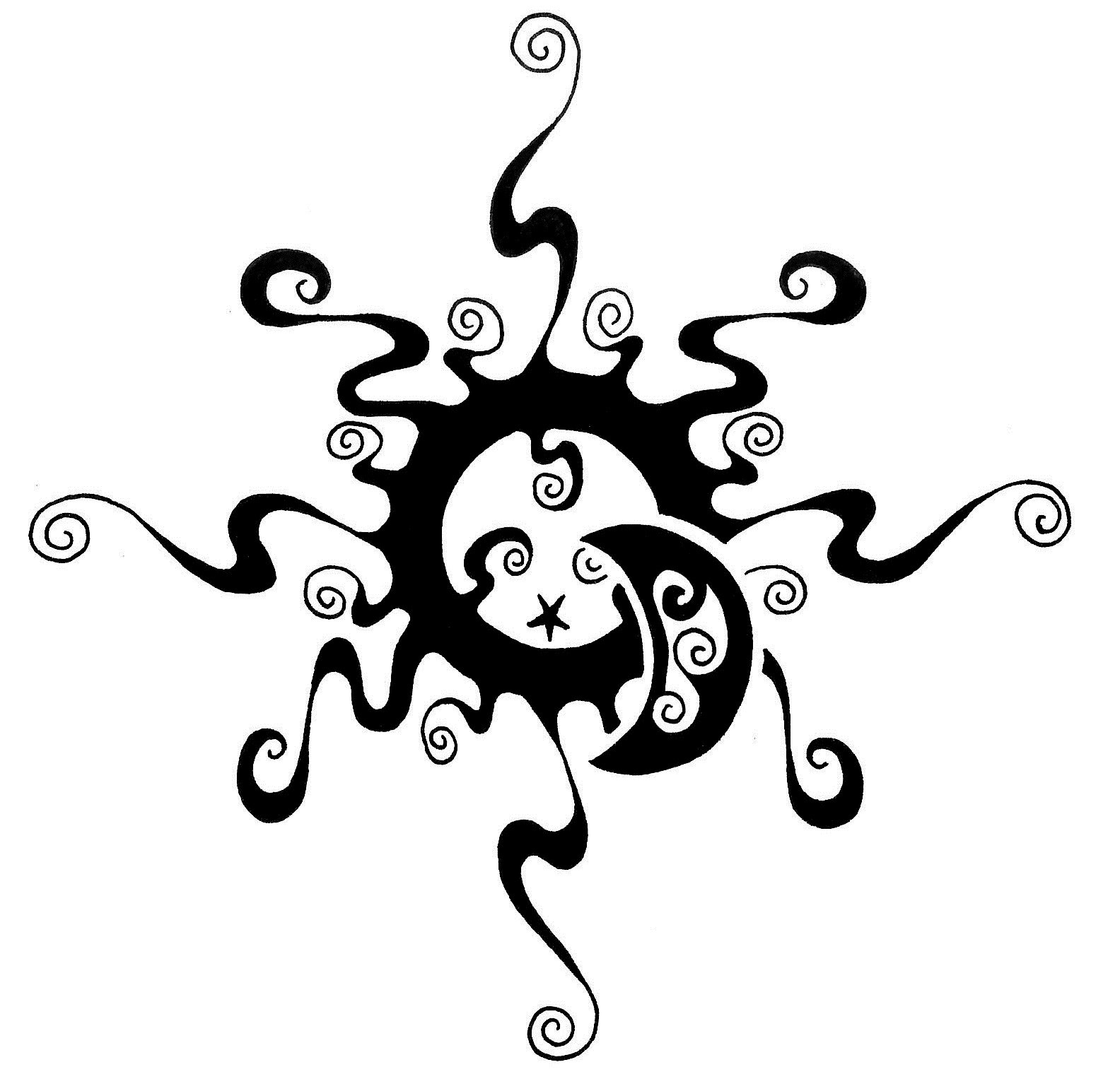 Celestial Sun And Moon Drawing | Free download on ClipArtMag