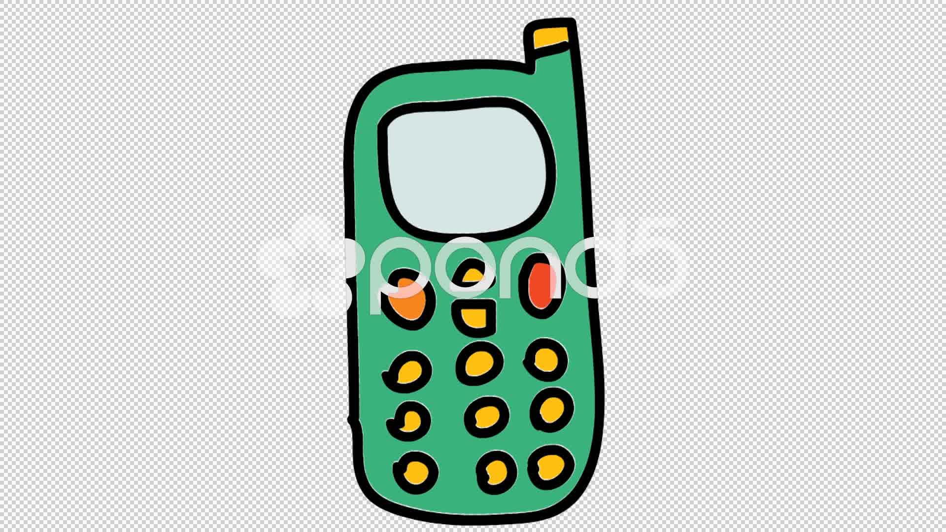 1920x1080 Cell Phone Line Drawing Illustration Animation With Trasnparent