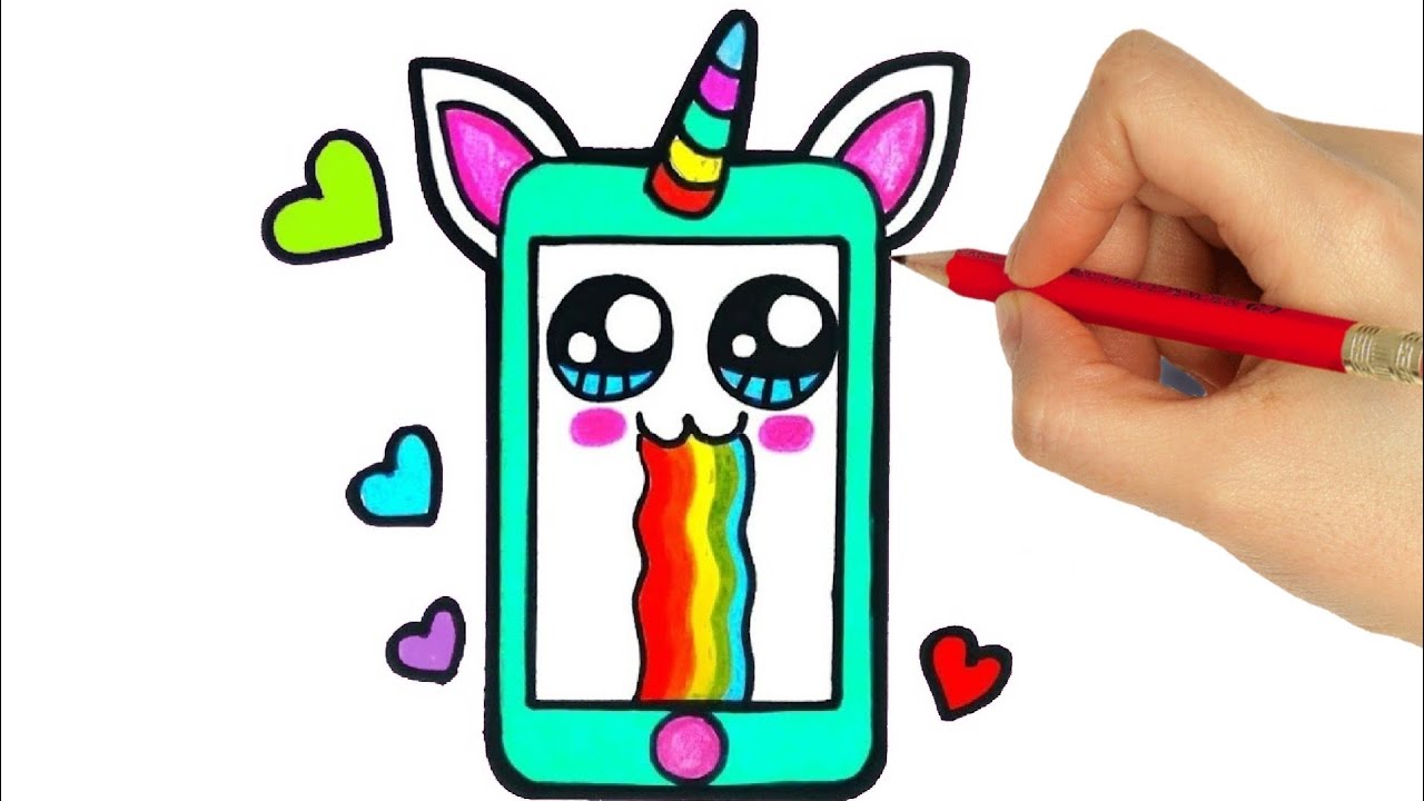 1280x720 How To Draw A Cute Cell Phone Step