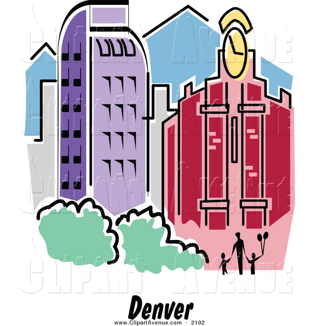 1024x1044 Avenue Clipart Of Denver Colorado City Skyline With Text
