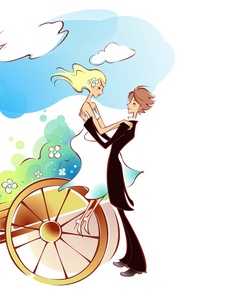 225x300 Download Wallpaper Couple, Art, Drawing, Love, City