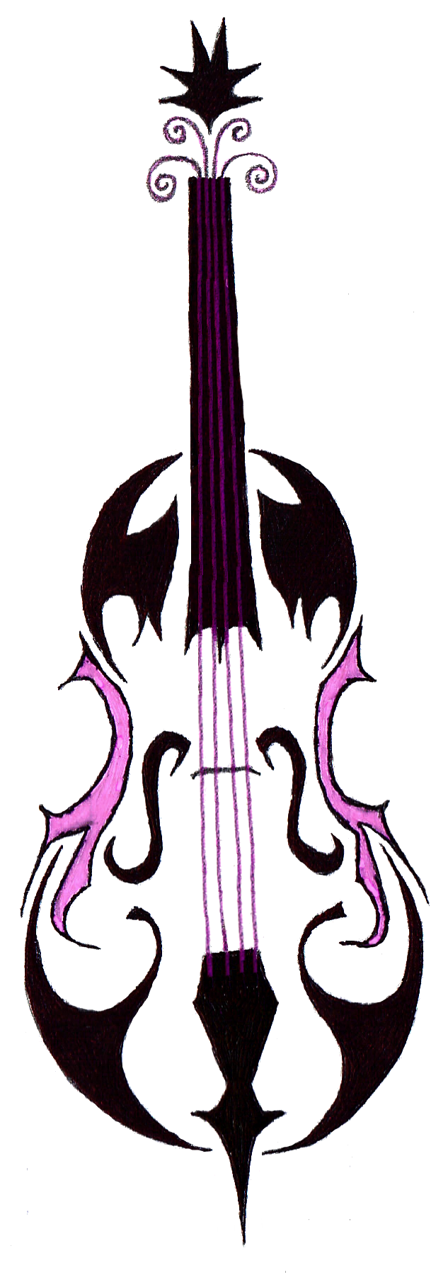 633x1800 Fiddle Drawing Tribal Transparent Png Clipart Free Download