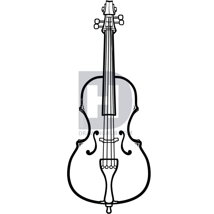 720x720 How To Draw A Cello, Step