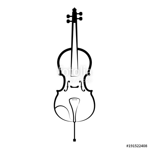500x500 Isolated Cello Outline Musical Instrument Stock Image