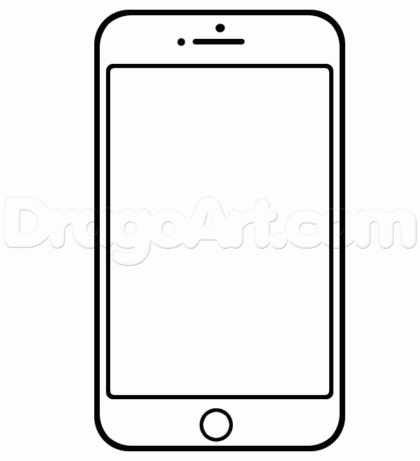 606x664 Cellphone Drawing Iphone For Free Download