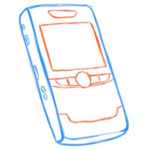 302x302 drawing printout how to draw a blackberry, cellphone