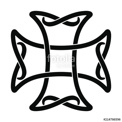 500x500 Celtic Cross With National Ornament As Interlaced Ribbon Isolated