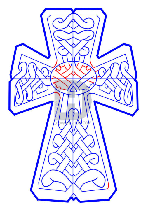 507x720 How To Draw A Celtic Cross, Step