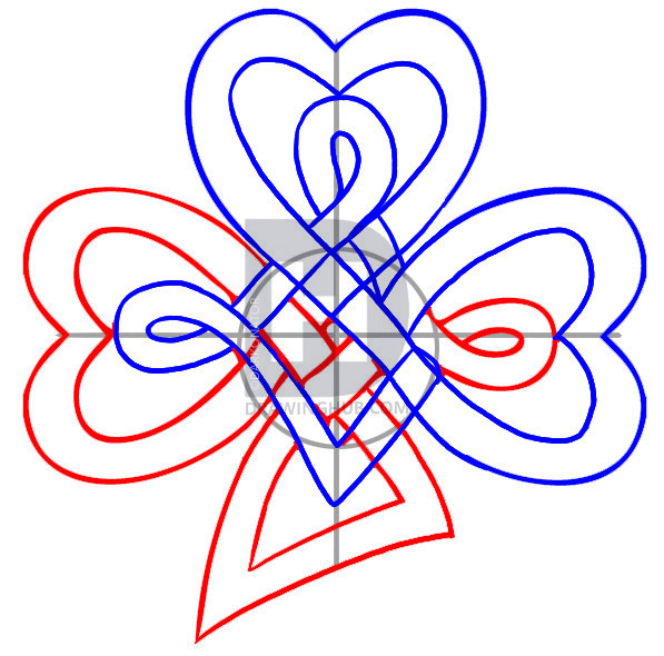 597x590 How To Draw A Celtic Clover Knot, Step