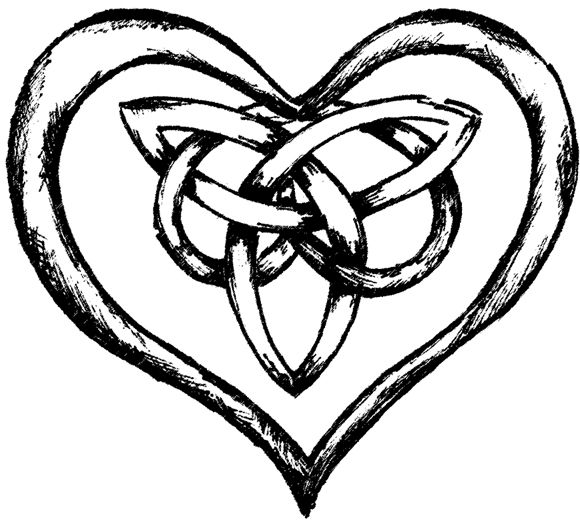 580x522 Knotted Heart With Trinity Knot Tattoos Celtic Designs, Small