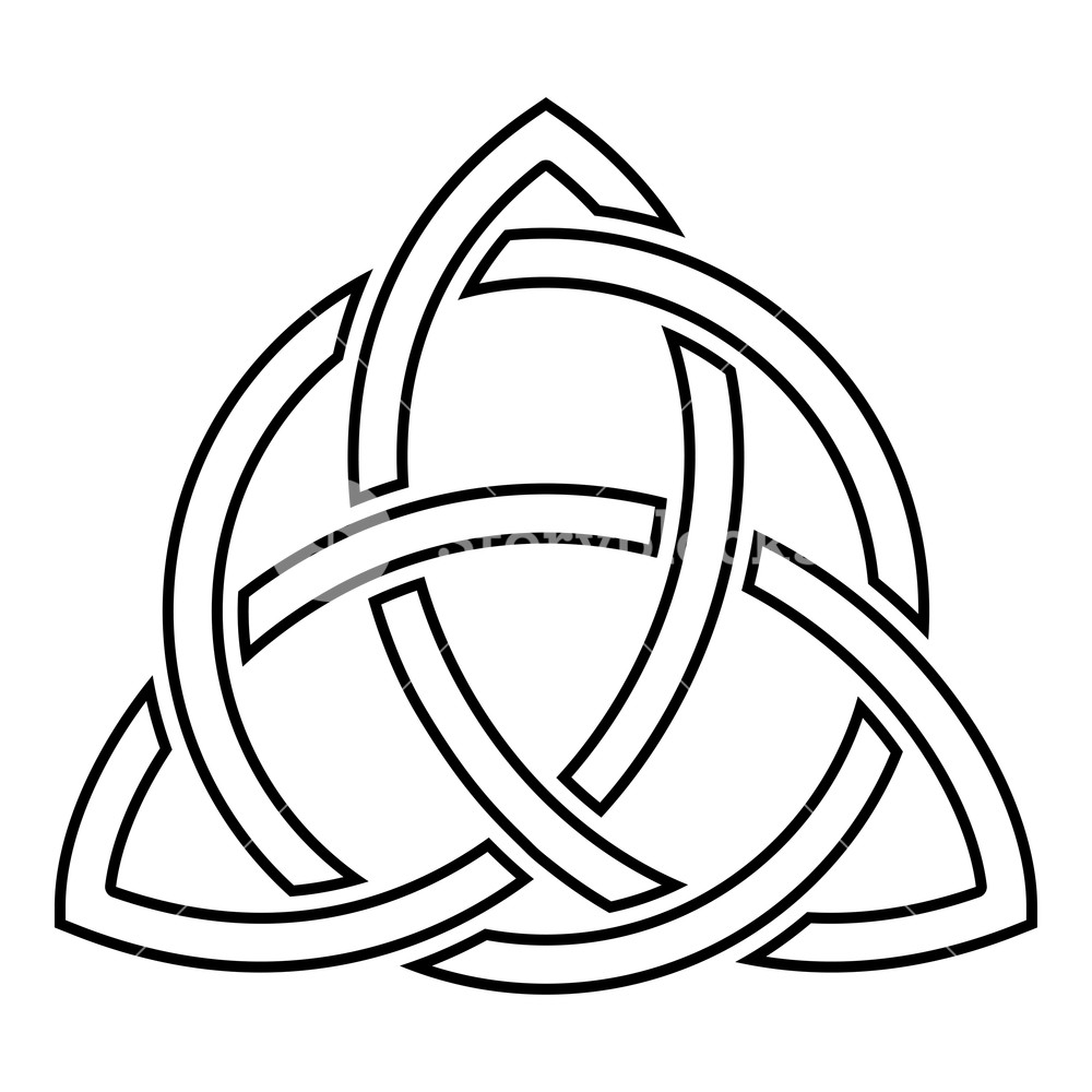 1000x1000 triquetra in circle trikvetr knot shape trinity knot icon black