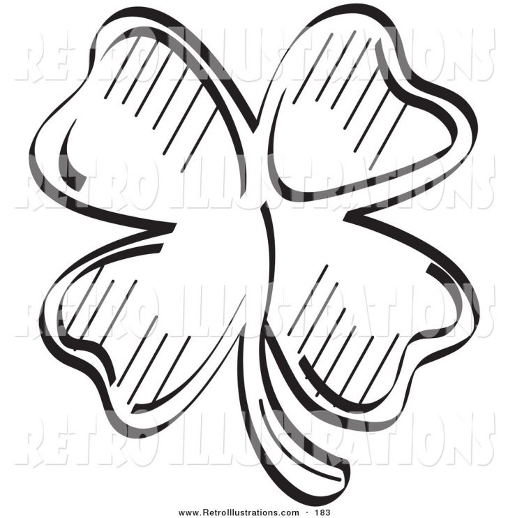 728x742 Celtic Four Leaf Clover Drawing Stencil Small Line Easy
