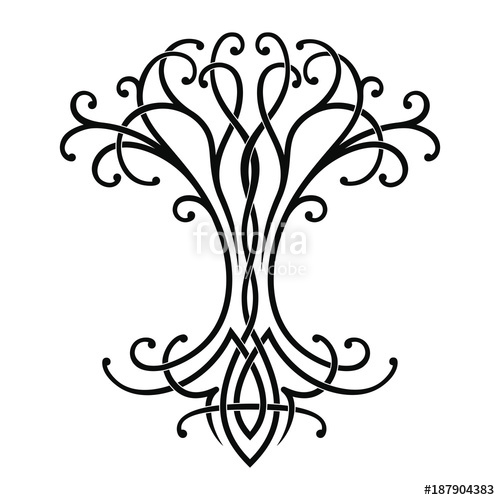 500x500 Vector Celtic National Drawing Of A Tree Of Life Stock Image
