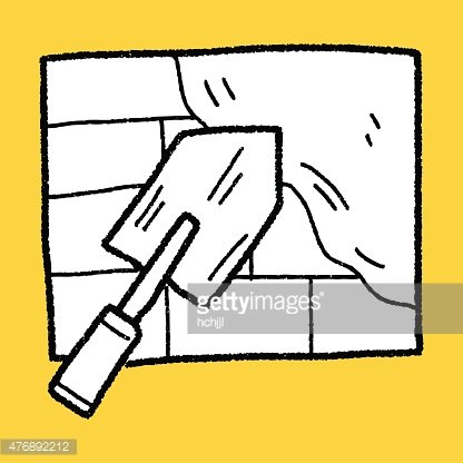 416x416 cement trowel doodle stock vectors