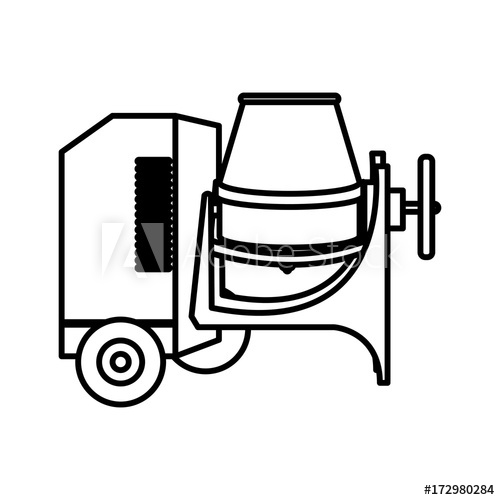 500x500 Construction Cement Mixer Icon Vector Illustration Graphic Design