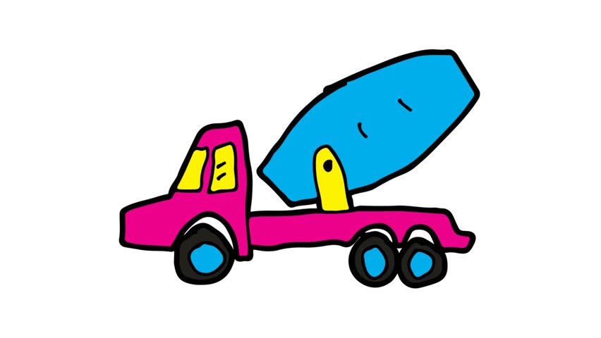 852x480 Cement Truck Icon Stock Video Footage
