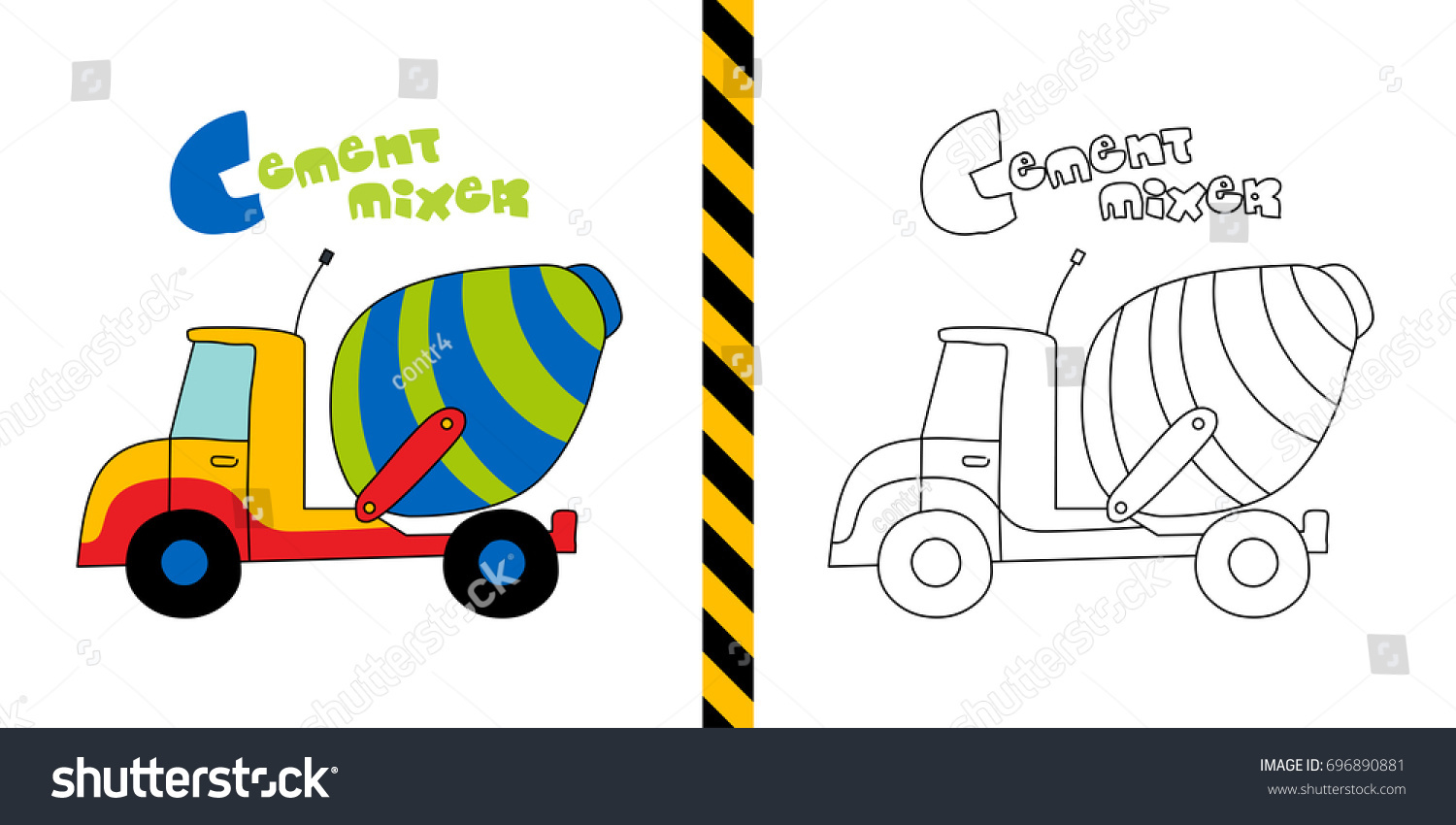 1500x850 How To Draw Cement Mixer Truck Coloring Pages Kids Learn Drawing