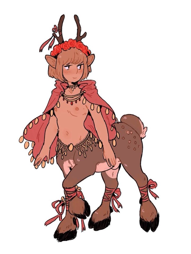724x960 art fawn centaur drawing kawaii character design character