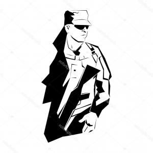 300x300 Vector Of A Cartoon Centurion Guard Outlined Coloring