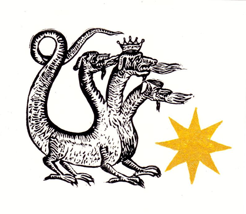 794x692 medieval cerberus print cerberus print occult art alchemy etsy