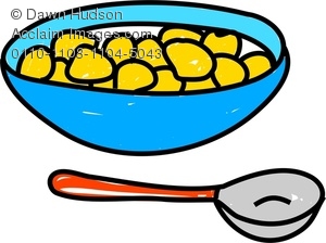 300x224 Clipart Image Of A Whimsical Drawing Of A Bowl Of Cereal