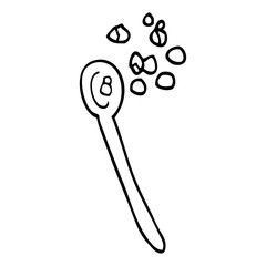 240x240 Line Drawing Cartoon Cereal On A Spoon