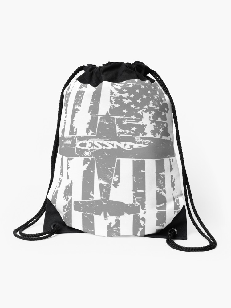 750x1000 Cessna Vintage Flag Logo Drawstring Bag