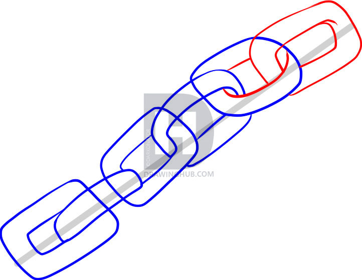 722x559 How To Draw A Chain, Step