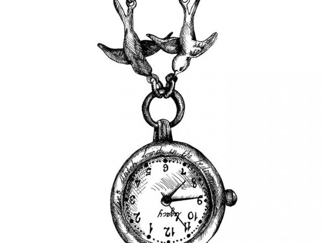 640x480 Pocket Watch Clipart Chain Drawing