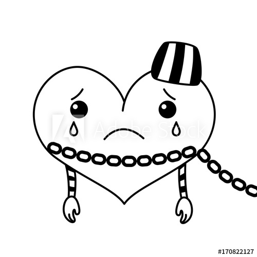 500x500 Vector Drawing Heart On A Chain