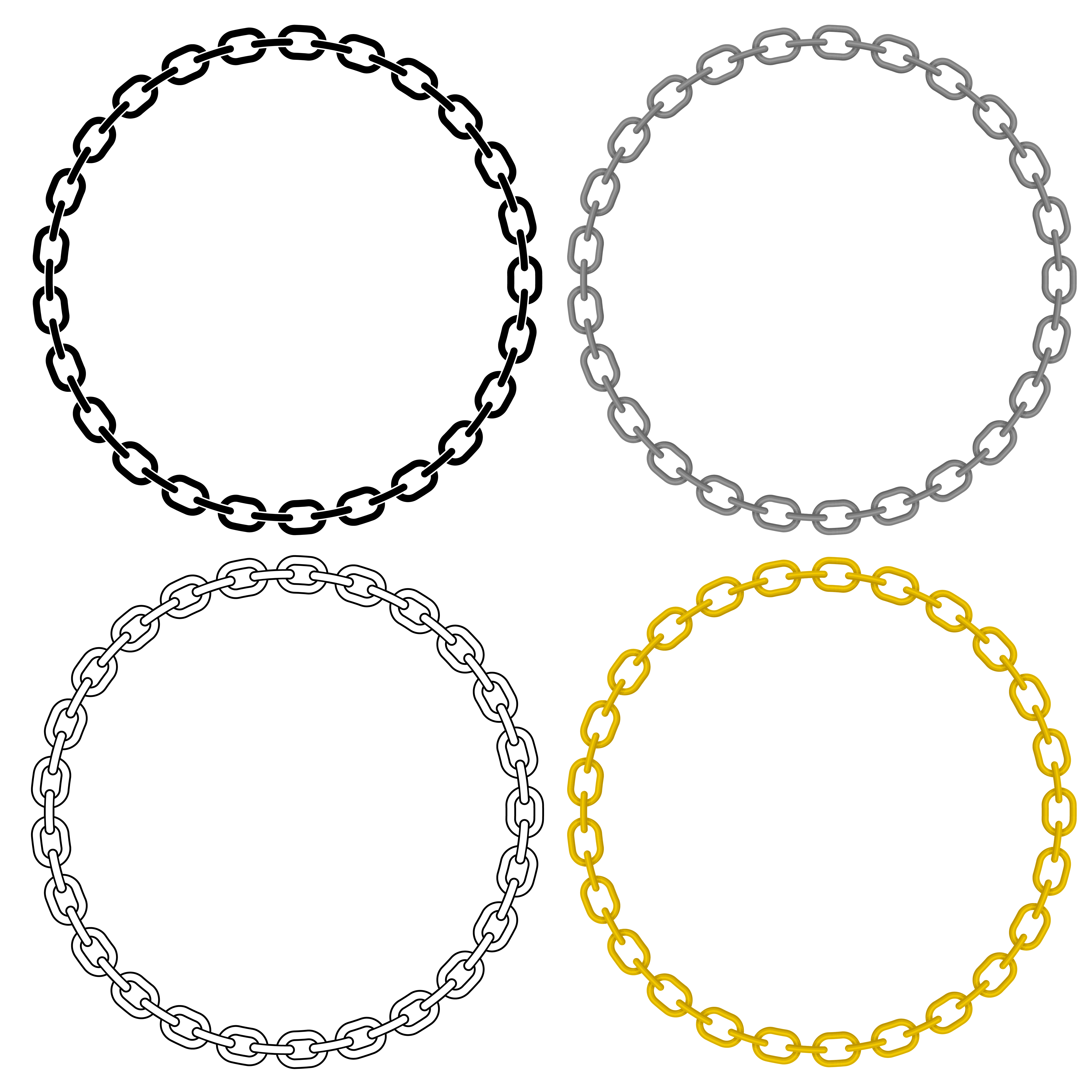 5000x5000 Metal Chain Link Circle Vector Illustration