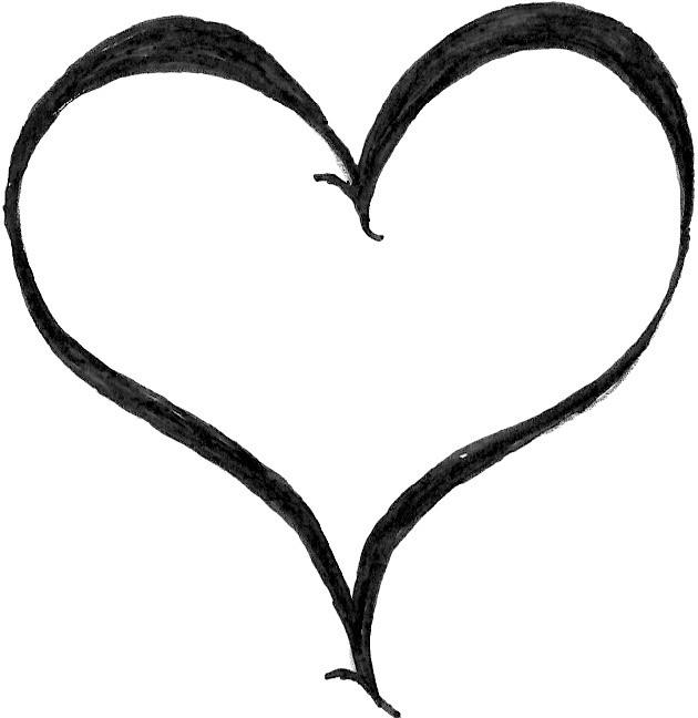 630x648 Heart Clipart Black And White Paint Meditation