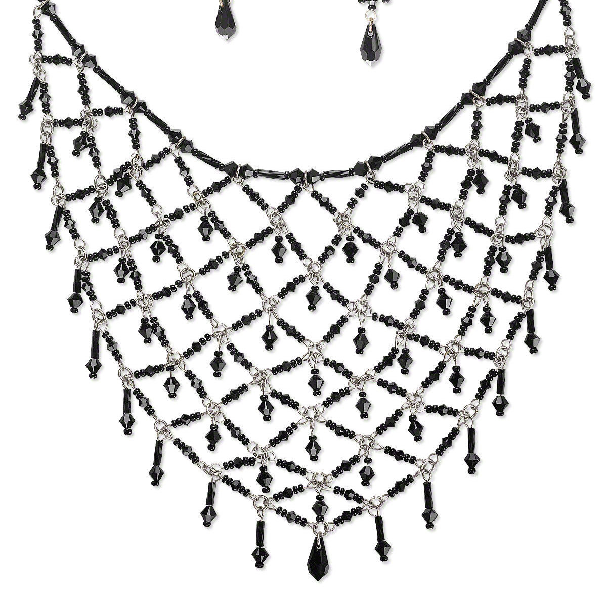 1200x1198 swarovski crystal with seed and bugle beads bib necklace etsy