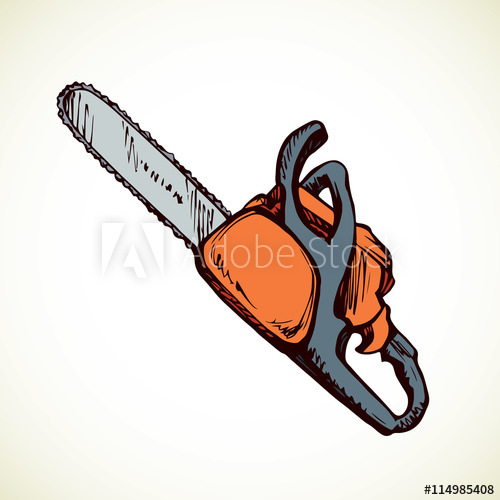 500x500 Chainsaw Vector Drawing