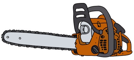 450x203 Hand Drawing Of An Orange Chainsaw