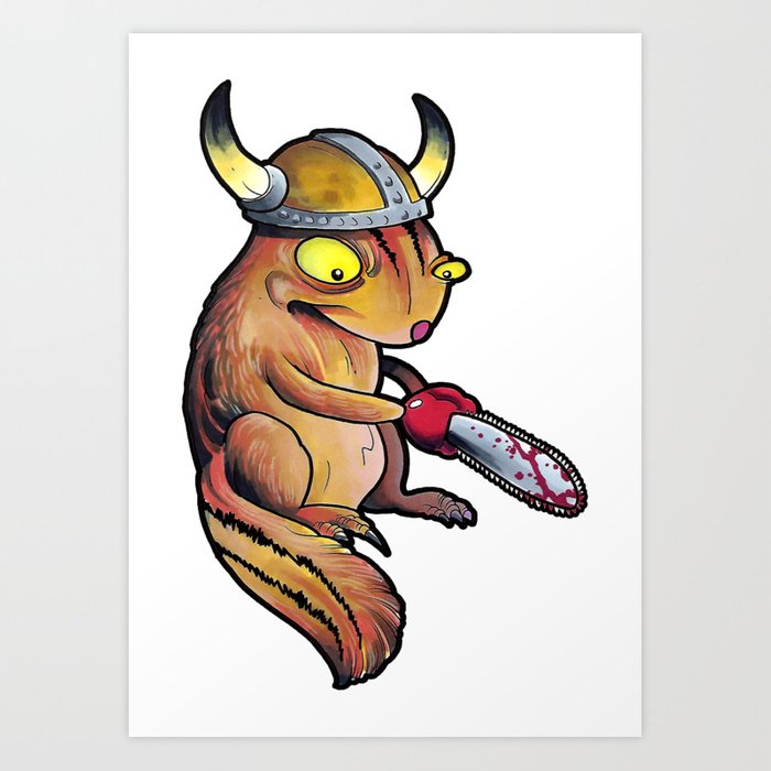 700x700 Chainsaw Chipmunk Art Print