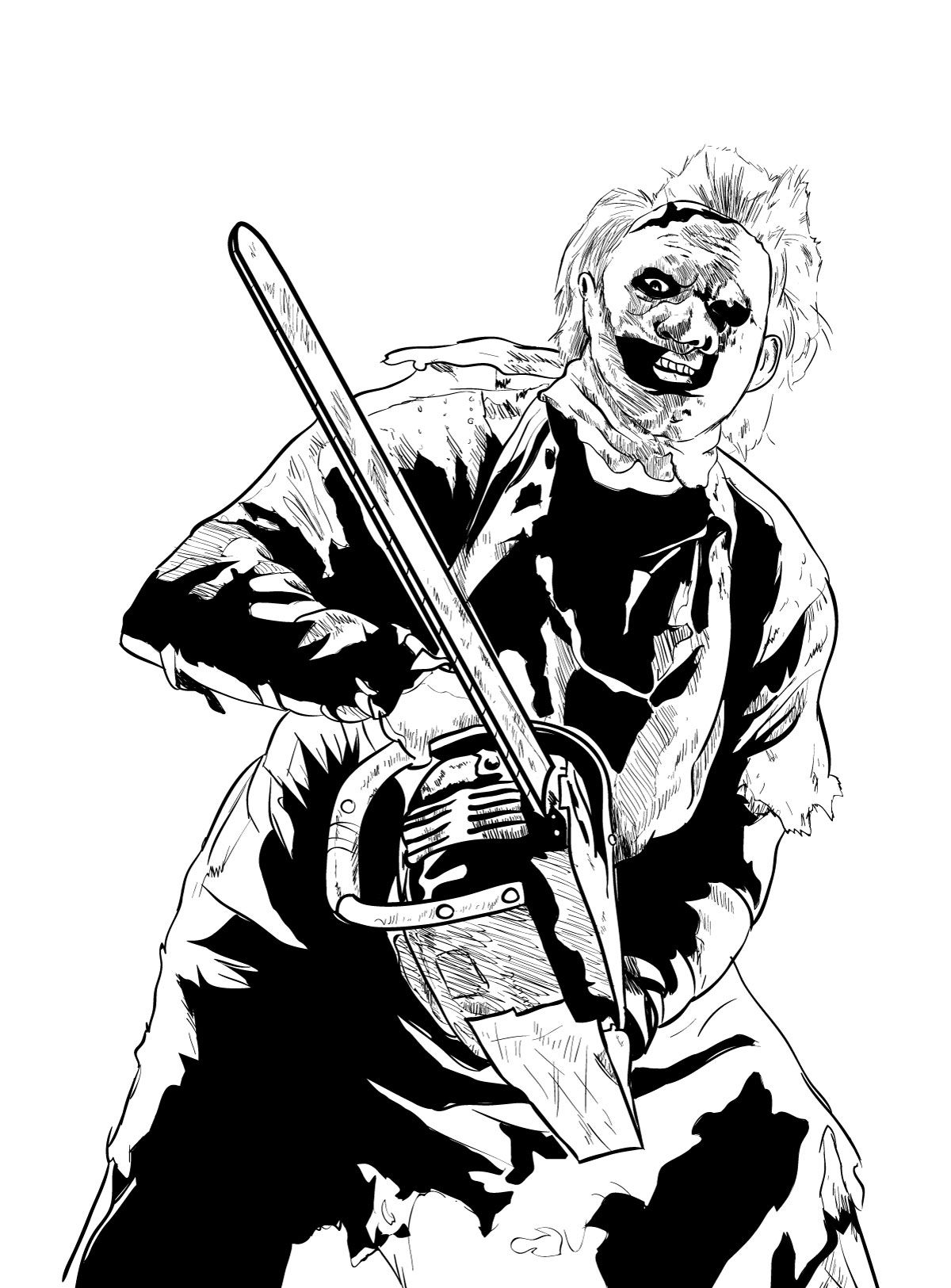 1200x1625 An Illustration Of Leatherface From Texas Chainsaw Massacre