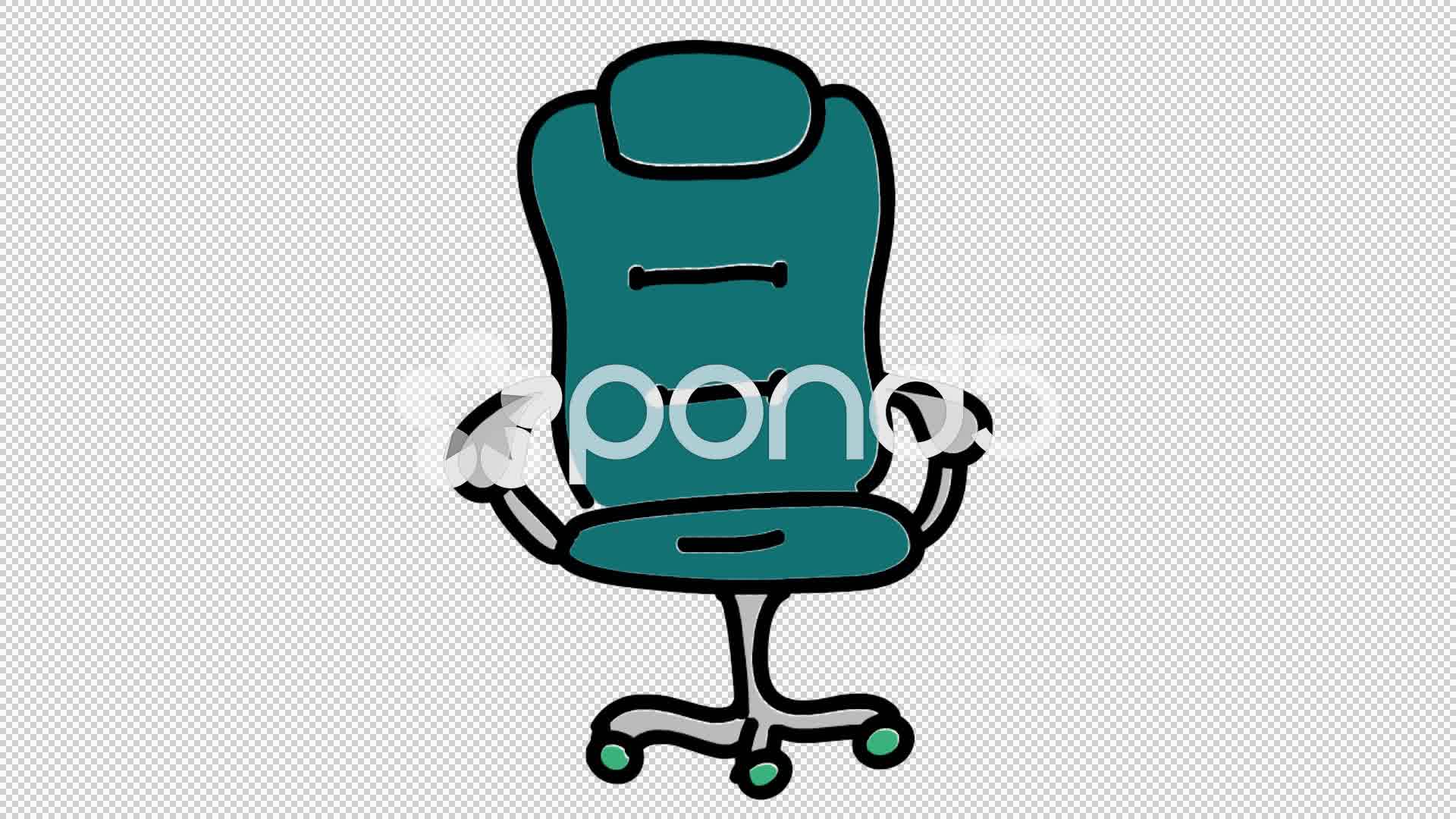 1920x1080 Office Chair Line Drawing Illustration Animation With Transparent