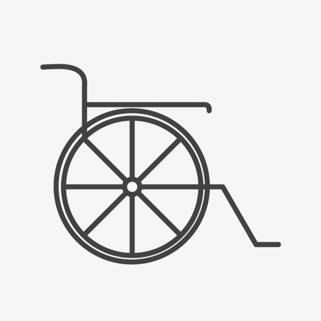 640x640 wheel chair line black icon, wheel chair, chair, handicapped png