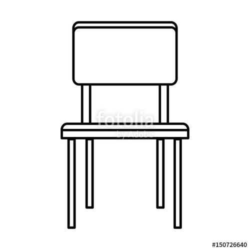 500x500 Chair Seat Furniture Wooden Line Vector Illustration Stock Image