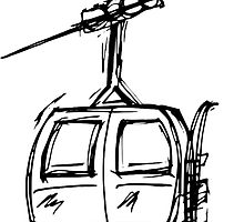 220x200 Chairlift Drawing Stickers Redbubble