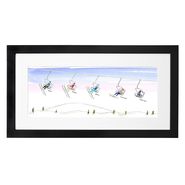 640x640 Personalized Family Ski Snowboard Art Personalized, Custom
