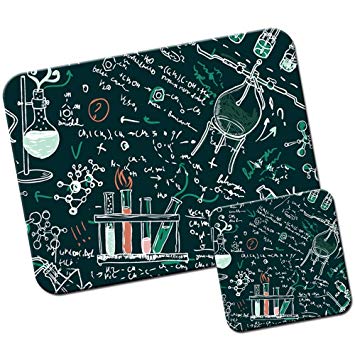 355x355 Scientific Formulas Chalk Drawings Mouse Mat Pad And Coaster