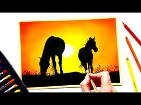 290x217 Drawing Grazing Horses