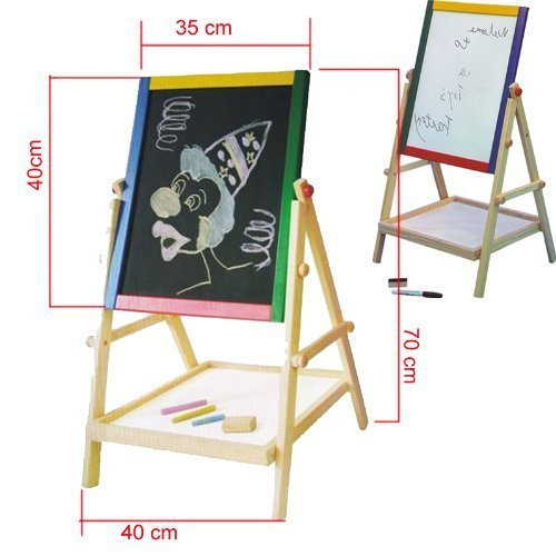 500x500 Kids Childrens In Black White Wooden Easel Chalk Drawing