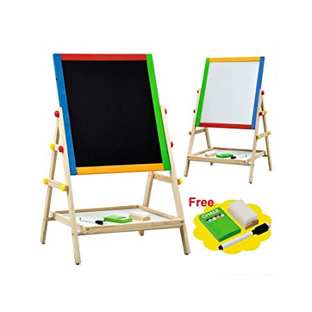 450x450 Yaheetech Kids Bedroom Wooden Double Sided Easel Chalk Drawing